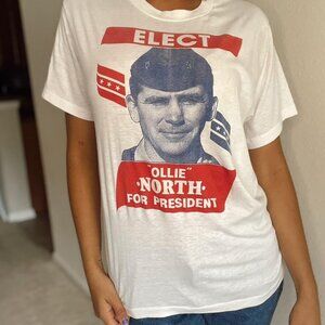 Vintage single stitch Sunbelt Elect Ollie North For President unisex small